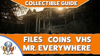 Resident Evil 7 Collectible Locations  Files Antique Coins Mr Everywhere Bobbleheads amp Videotapes [upl. by Halbeib]