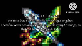 Terraria 144 Terra Blade vs Influx Waver [upl. by Thorley890]