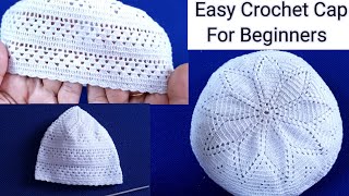 Easy Crochet Cap For Beginners🧵 Qureshia Se Topi Banane ka Tarika  Haw To Crochet Cap  Namaz ki 🧢 [upl. by Fisch712]