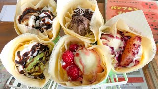 japanese street food  ICE CREAM CREPE Compilation クレープ [upl. by Crispas263]