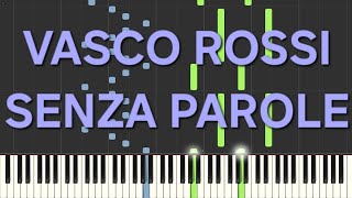 vasco rossisenza parolerallentatoslowpiano facile easy tutorial [upl. by Aisset]