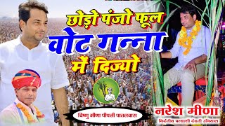 छोड़ो पंजो फूल वोट गन्ना में दिज्यो रे Vishnu Meena Naresh Meena Song 2024 Pachwara King [upl. by Arnulfo]