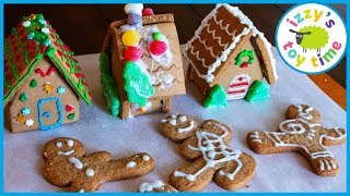 GINGERBREAD HOUSES AND NINJAS Learning and DIY Crafts with Izzys Toy Time FAMILY FUN [upl. by Tiga]