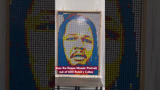 Boss KaReppa Mosaic Portrait out of 600 Rubik’s Cubesathlete art viralvideo viralshortstrending [upl. by Aerdnaid]