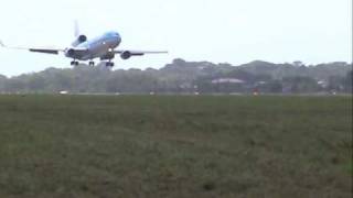 KLM MD11 crosswind landing at SMJP [upl. by Aleen]