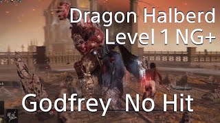 RL1 Dragon Halberd vs GodfreyHoarah Loux No Damage NG ELDEN RING [upl. by Benjy905]