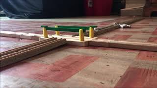 Wooden Railway Freight Train Pass Stop Motion [upl. by Desi]