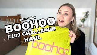 BOOHOO plus size HAUL  £100 challenge [upl. by Enelahs]