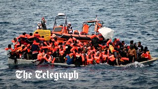 Ten people found dead at bottom of migrant boat off Libya [upl. by Levitt698]