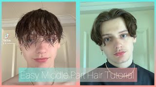 How to Get a Middle PartCurtain Bangs Easy Hair Tutorial🔥 [upl. by Inek]