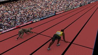 Speed Comparison Average Person VS Usain Bolt amp Cheetah [upl. by Alduino]