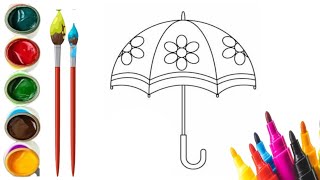 How to draw a umbrella ☔umbrella drawing easy step by step [upl. by Yttak]