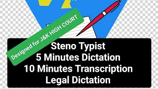 STENO TYPIST MOCK TEST  LEGAL DICTATION  60 WPM [upl. by Llig]