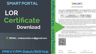 Download LOR Letter of Registration Issued Through SMART Portal Skill India Digital [upl. by Doniv]