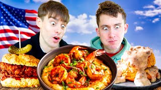 Two Brits try Shrimp and Grits for the first time [upl. by Anirat]