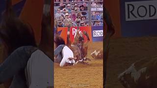 Steer Wrestling WRECK 😨😰 [upl. by Norehs]