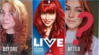 DYING MY HAIR RED  Schwarzkopf LIVE Real Red 035 ❣️ [upl. by Ihskaneem]