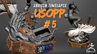 ZBrush Timelapse  Usopp 5 detalles de la base [upl. by Adnohsak]