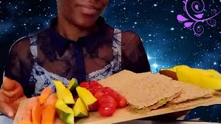 Eating Crispbread with Vegetables And Mango [upl. by Idette]