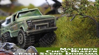 Chevy Blazer Crash Scene Diorama Realistic Matchbox Custom [upl. by Lecirg480]