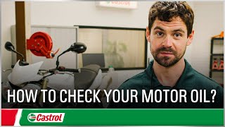 How to check your motorcycle oil  Changing motorcycle engine oil  Castrol UK [upl. by Ahsinrats]