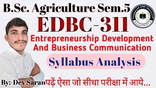 EDBC311  Entrepreneurship Development amp Business Communication  Syllabus Analysis By Dev Sir [upl. by Goldman]