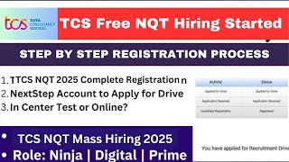 TCS Free NQT 2025 Hiring Started  TCS NQT Registration Process 2025  TCS NQT Form Filling [upl. by Sucram]