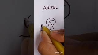 Ariful logo 😁🥰😀 calligraphy english calligraphyart drawing [upl. by Venterea]