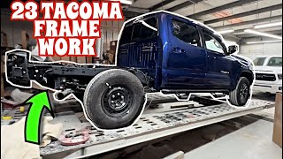 Rebuilding a 2023 Salvage Auction Toyota Tacoma Frame Work Required  PART 2 [upl. by Llyrat]