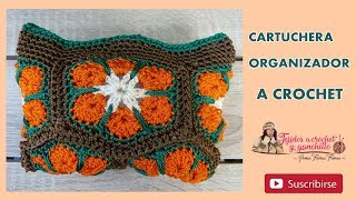 COMO TEJER CARTUCHERACOSMETIQUEROORGANIZADOR A CROCHETHILOS CLAVE [upl. by Notsuj92]