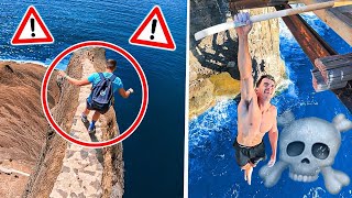 Mala idea bajar un acantilado con Gero Arias⚠️ Parkour en Santorini 🇬🇷 [upl. by Aehtrod702]