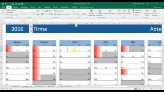 Kalender  Jahresplaner Excel 2013 Teil 3 [upl. by Zerline]