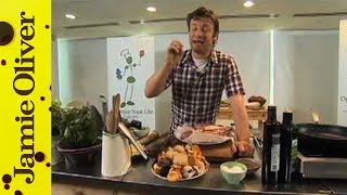 Jamie Oliver cooks steak with wild mushrooms at Google [upl. by Eselahs886]