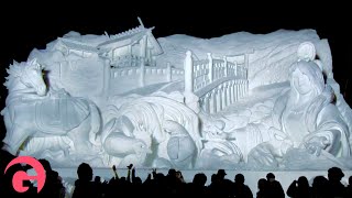 Impressive Ice Sculptures at the Sapporo Snow amp Ice Festival in Japan [upl. by Tselec361]