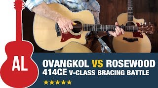 Taylor 414ce Ovangkol vs Rosewood  VClass Bracing Comparison [upl. by Nabala791]