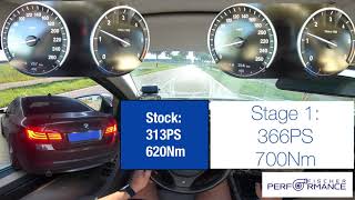 BMW 535d F10 Acceleration Stage1  0100  100200 [upl. by Nanete]