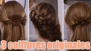 Trois idées de coiffures pour cheveux longs [upl. by Sekoorb]