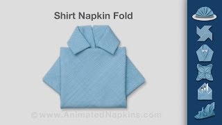 Napkin Folding  How to Fold a Shirt with Collar [upl. by Atalanti]