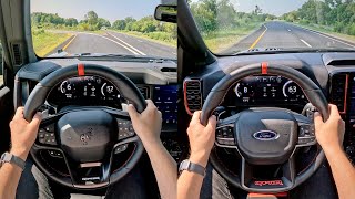 2024 Ford Ranger Raptor 60k vs Bronco Raptor 90k  POV Comparison [upl. by Ailatan]