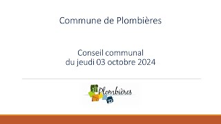 Conseil communal du jeudi 3 octobre 2024 [upl. by Umont]