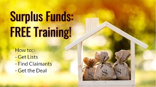 Free Surplus Funds Training  Indepth full hour SurplusFundsRiches [upl. by Nnylatsyrc]