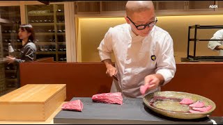 Japans highestend Kobe Beef Dinner  Michelin Star quotWagyu Chefquot in Tokyo [upl. by Ralip]