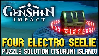 Genshin Impact  Four Electro Seelies Puzzle Solution Tsurumi Island [upl. by Anilam975]