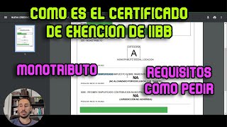 COMPROBANTE DE EXENCION DE INGRESOS BRUTOS IIBB PARA MONOTRIBUTISTAS SOCIALES [upl. by Etnauj]