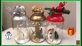 Ideas con botellas de vidrio decoradas para navidad manualidades fácil y rápido [upl. by Cheri]