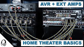 EXTERNAL AMP CONNECTION  Home Theater Basics  Denon  Marantz  Emotiva  Outlaw Audio [upl. by Aggri479]