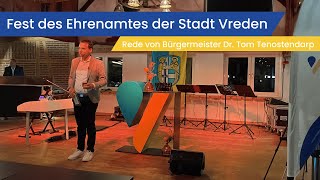 Fest des Ehrenamtes der Stadt Vreden Rede von Bürgermeister Dr Tom Tenostendarp [upl. by White]