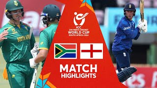 South Africa v England  Match Highlights  U19 CWC 2024 [upl. by Terrill]