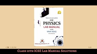 Class 10th ICSE Physics Lab Manual Solutions Marina Publications 2023 [upl. by Ahtnams209]