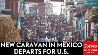 BREAKING NEWS New Caravan Of Migrants In Mexico Departs From Tapachula For The US [upl. by Attiuqal]